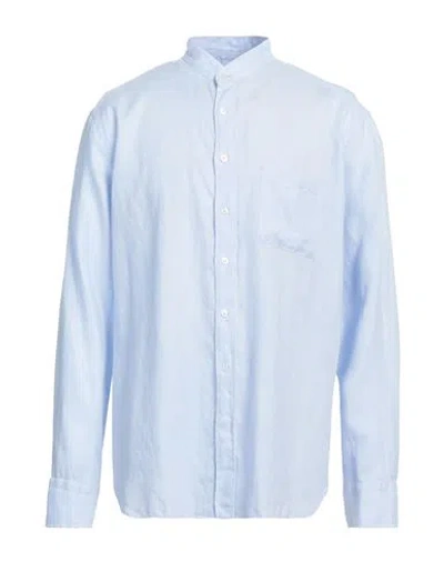 Doppiaa Man Shirt Sky Blue Size 17 Linen