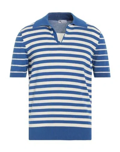 Doppiaa Man Sweater Bright Blue Size 42 Cotton