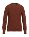 Doppiaa Man Sweater Brown Size 44 Mohair Wool, Polyamide, Wool In Brown