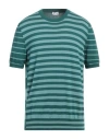 Doppiaa Man Sweater Emerald Green Size 42 Cotton In Green