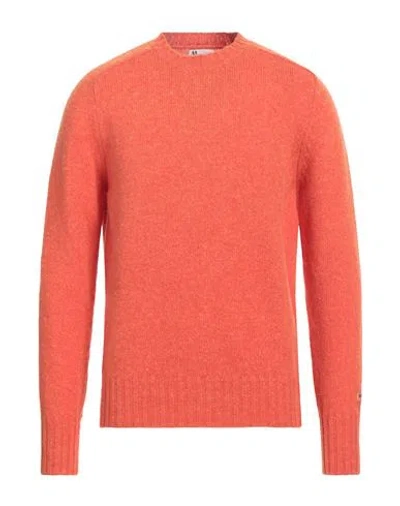 Doppiaa Man Sweater Orange Size 40 Virgin Wool In Orange
