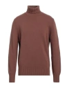 Doppiaa Man Turtleneck Brown Size 44 Wool, Polyamide In Brown