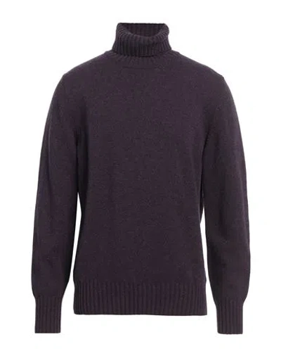 Doppiaa Man Turtleneck Plum Size 46 Wool, Polyamide In Purple