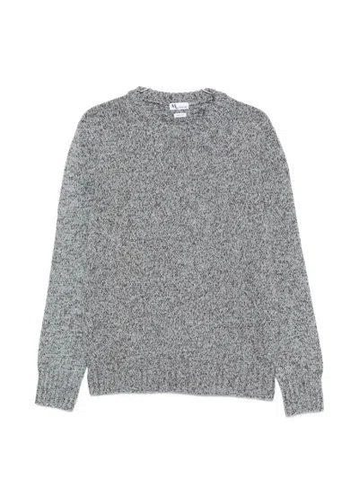 Doppiaa Marl-knit Crew-neck Sweater In Gray