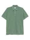 Doppiaa Fern Green Polo With Button Fastening And Ribbed Trim