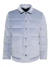Doppiaa Quilted Corduroy Padded Coat In Blue