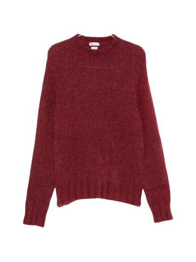 Doppiaa Ribbed-knit Mock-neck Sweater In Red