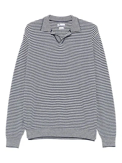 DOPPIAA DOPPIAA STRIPED LONG SLEEVE POLO