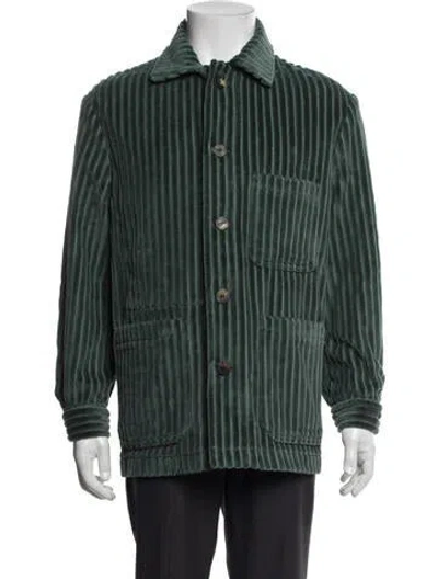 Pre-owned Doppiaa Striped Windbreaker In Green