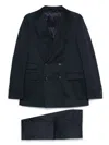 Doppiaa Tailored Navy Blue Double-breasted Blazer With Straight-cut Trousers