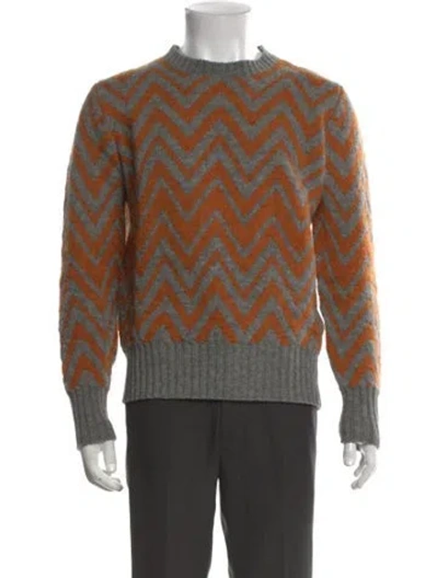 Pre-owned Doppiaa Virgin Wool Printed Pullover In Multi