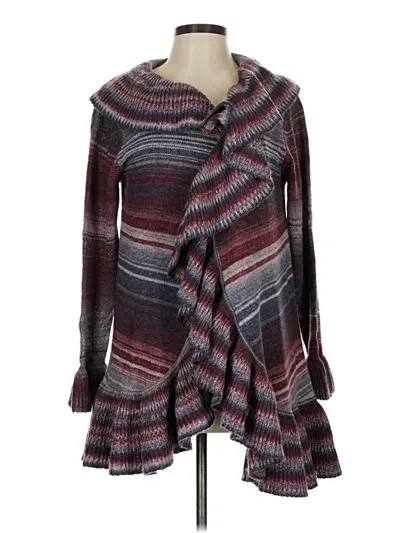 Pre-owned Dor Dor Couture Poncho In Burgundy