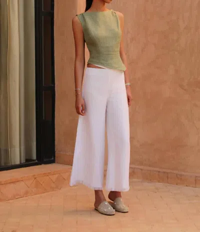 Dor Raw Luxury Mercer Linen Blouse In Celadon In Pink