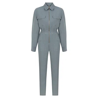 Dor Raw Luxury Women's A Bold Idea Linen Jumpsuit- Grey