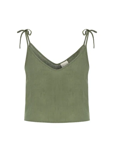 Dor Raw Luxury Women's Across The River Linen Blouse - Green