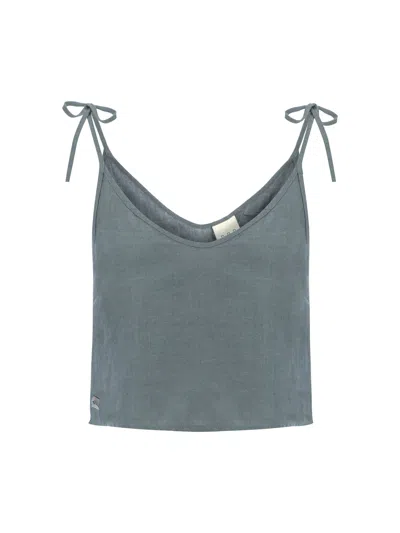 Dor Raw Luxury Women's Across The River Linen Blouse- Grey