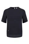 Dor Raw Luxury Women's Blue A Walk In Sintra Linen Blouse - Navy