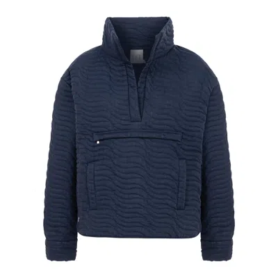Dor Raw Luxury Women's Blue Future-proof Quilted Sweatshirt - Navy