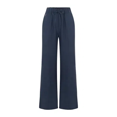 Dor Raw Luxury Women's Blue Today Linen Pants - Navy