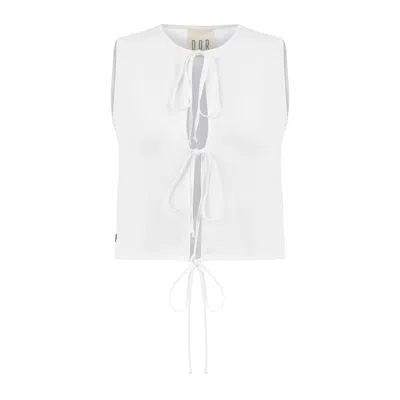 Dor Raw Luxury Women's Deep Down Inside Linen Blouse - White