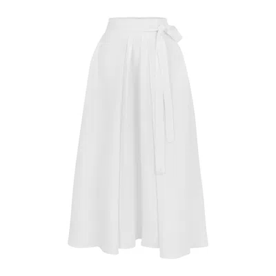 Dor Raw Luxury Women's Grand Gesture Linen Skirt - White