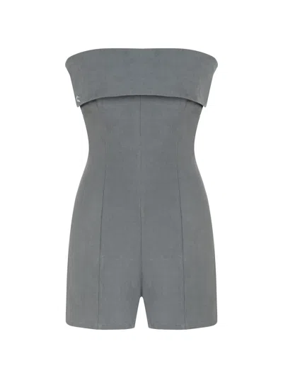 Dor Raw Luxury Women's Grey The Craft Of Stories Linen Jumpsuit - Slate Gray