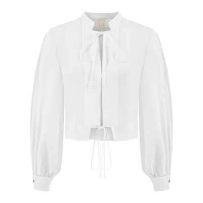 Dor Raw Luxury Women's In A Manner Of Speaking Linen Shirt - White