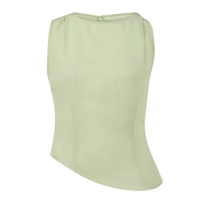 Dor Raw Luxury Women's In Retrospect Linen Blouse - Celadon Green