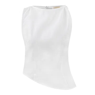 Dor Raw Luxury Women's In Retrospect Linen Blouse - White