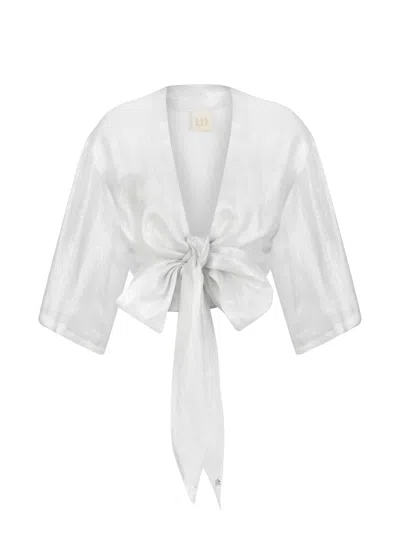 Dor Raw Luxury Women's Meet Me At The Pier Linen Shirt - Silver