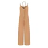 Dor Raw Luxury Women's Neutrals / Brown About Time Linen Jumpsuit - Camel In Brown