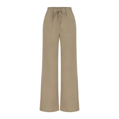 Dor Raw Luxury Women's Neutrals / Brown Today Linen Pants - Khaki