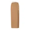 DOR RAW LUXURY WOMEN'S NEUTRALS / BROWN WHEEL OF FORTUNE LINEN SKIRT - CAMEL