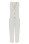 Dor Raw Luxury Women's Neutrals By The Lake Maggiore Linen Jumpsuit - Ecru
