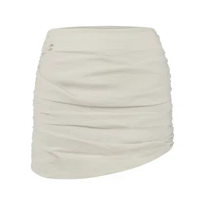 Dor Raw Luxury Women's Neutrals The Parchment Linen Skirt - Stone Beige