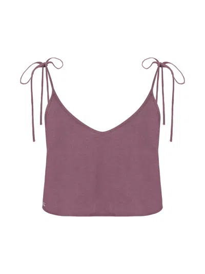 Dor Raw Luxury Women's Pink / Purple Across The River Linen Blouse - Plum
