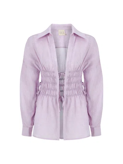 Dor Raw Luxury Women's Pink / Purple Everything's About Me Linen Shirt - Lavender In Multi