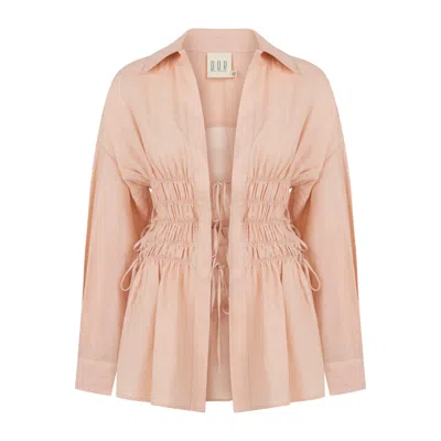 Dor Raw Luxury Women's Pink / Purple Everything's About Me Linen Shirt - Rose In Multi