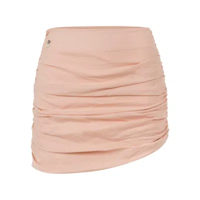 Dor Raw Luxury Women's Pink / Purple The Parchment Linen Skirt - Rose Pink