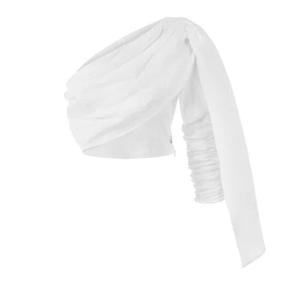 Dor Raw Luxury Women's Random Luck Linen Blouse - White
