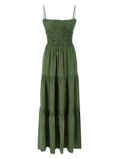 Dor Raw Luxury Women's Runs Through My Mind Linen Dress - Green