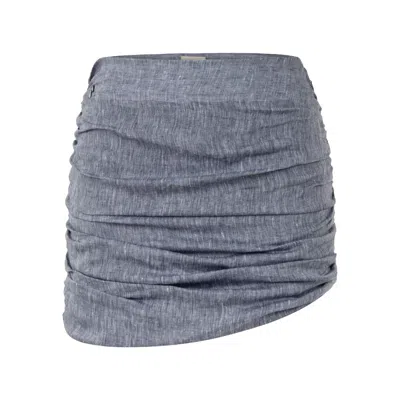 Dor Raw Luxury Women's The Parchment Linen Skirt - Grey In Gray