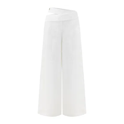 Dor Raw Luxury Women's White Unwritten Linen Pants