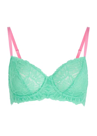 Dora Larsen Eden Lace Underwired Bra In Turquoise