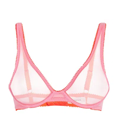 Dora Larsen Elsie Tulle Plunge Bra In Pink