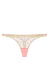 Dora Larsen Jaime Embroidered-design Thong In Pink