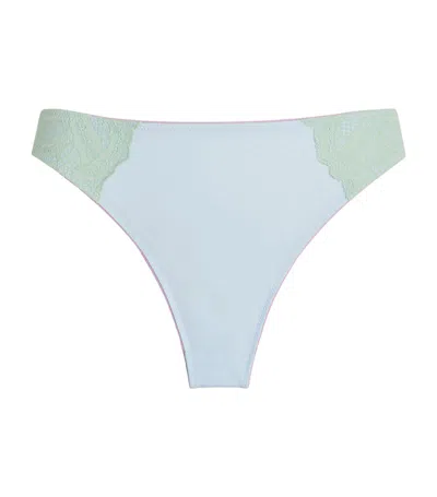 Dora Larsen Lace-trim Joey Briefs In Blue