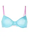 Dora Larsen Peony Contrasting-trim Underwire Bra In Blue