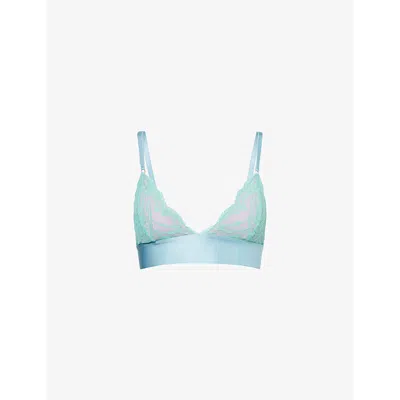 Dora Larsen Womens Microfibre And Lace Summer Lace Triangle Bra