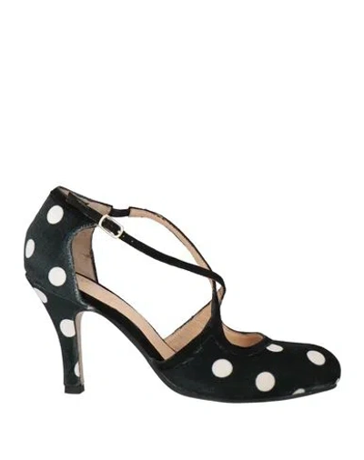 Dora Woman Pumps Black Size 6 Textile Fibers, Leather